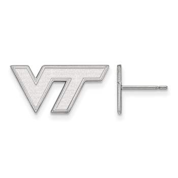 Rhodium Over Sterling Silver  LogoArt Virginia Tech Extra Small Post Earrings