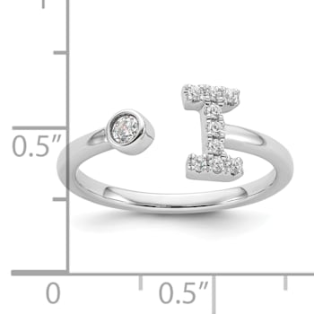 Rhodium Over 14K White Gold Lab Grown Diamond VS/SI GH, Initial I
Adjustable Ring