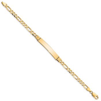 10k Yellow Gold Figaro Link ID Bracelet