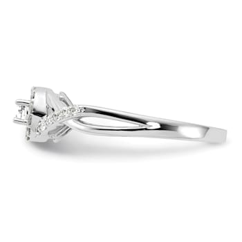 Rhodium Over 14K White Gold Lab Grown Diamond Complete Halo Engagement
Ring 0.282ctw
