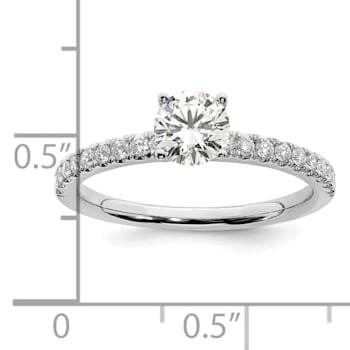 Rhodium Over 14K White Gold Lab Grown Diamond SI1/SI2, G H I, Engagement Ring