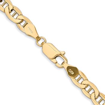 14k Yellow Gold 4.75mm Semi-Solid Anchor Chain 22 inch