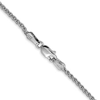 14k White Gold 1.65mm Solid Polished Wheat Chain 26"