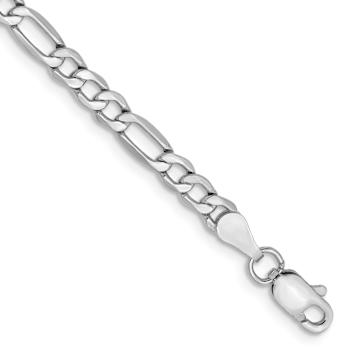 Rhodium Over 14k White Gold 3.5mm Figaro Link 20 Inch Chain