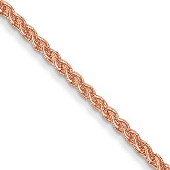 14k Rose Gold 1.05mm Solid Polished Spiga 24 Inch Chain