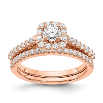 14K Rose Gold Lab Grown Diamond Complete Engagement Ring 0.767ctw