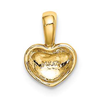 14k Yellow Gold Polished Domed Heart Charm