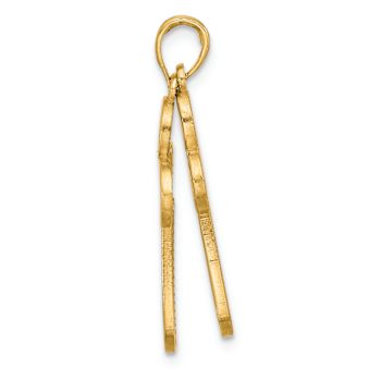 14k Yellow Gold Textured Fancy Cross Pendant