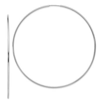 Rhodium Over 14k White Gold Polished 2 11/16" Round Endless Tube
Hoop Earrings