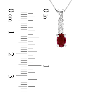 0.59ctw Ruby and Diamond Pendant in 14k White Gold