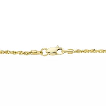 14k Gold 1.5 mm Hollow Rope Chain Necklace - 18"