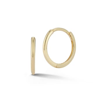 Bellissima Gold 14K Yellow Gold Thin Polished Huggie Hoop Earrings