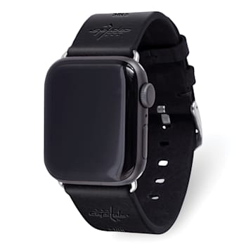 Gametime NHL Washington Capitals Black Leather Apple Watch Band (42/44mm
S/M). Watch not included.