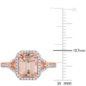 Morganite and Diamond 14K Rose Gold Ring 1.75ctw