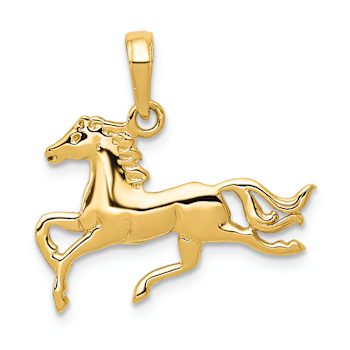 14k Yellow Gold Horse Pendant