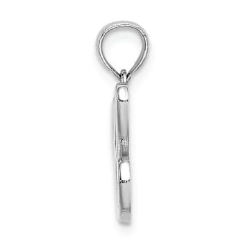 Rhodium Over 14k White Gold Polished Script Letter C Initial Pendant