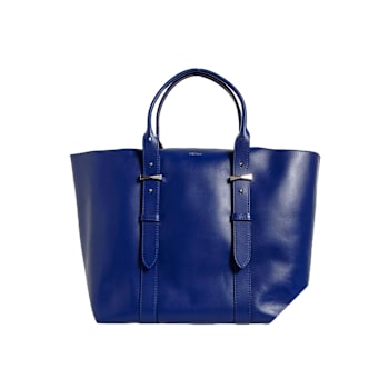 Alexander McQueen Large Leather Legend Tote Bag with Bonus Pouch in Blue