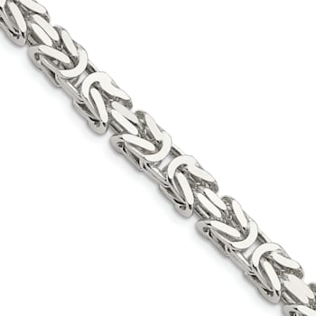 Sterling Silver 7.5mm Byzantine Chain