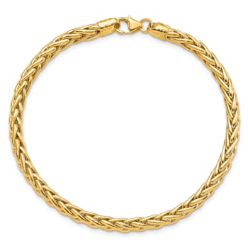 14k Yellow Gold Polished 3D 4mm Fancy Link Bracelet