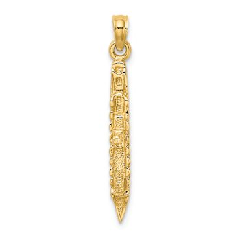 14k Yellow Gold 3D Polished and Textured Cruise Ship Charm