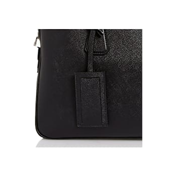 Prada Black Leather Top Zipper Briefcase