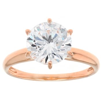 White Cubic Zirconia 18K Rose Gold Over Sterling Silver Ring 4.18ctw