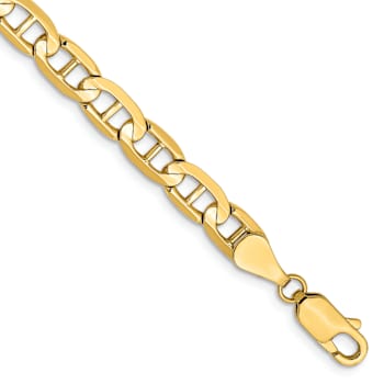 10k Yellow Gold 5.25mm Concave Mariner Link Bracelet