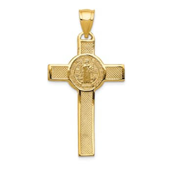 14K Yellow Gold San Benito 2-Sided Crucifix Pendant