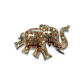 Gold Tone Multi Color Crystal Elephant Keychain