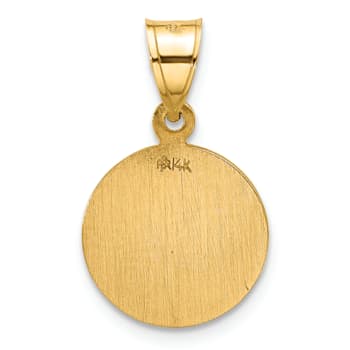 14k Yellow Gold Polished and Satin St. Christopher Medal Pendant