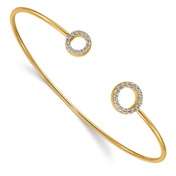 14k Yellow Gold Diamond Flexible Bangle