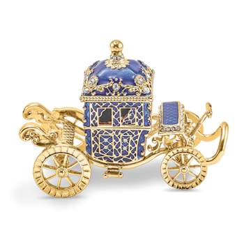 ROYAL BLUE Carriage with Ring Pad Trinket Box