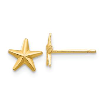 14k Yellow Gold Children's Star Stud Earrings