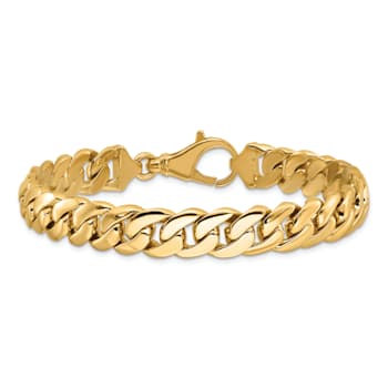 14K Yellow Gold 10.75mm Hand-Polished Fancy Link Bracelet