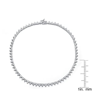 CZ Tennis Necklace In Sterling Silver 16 Inch