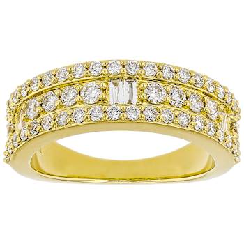 Lab-Grown Diamond Band Ring In 14K Gold Over Sterling Silver 1.00ctw