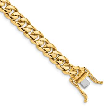 10k Yellow Gold and 10k White Gold 7.25mm Hand-polished Rounded Curb
Link Bracelet
