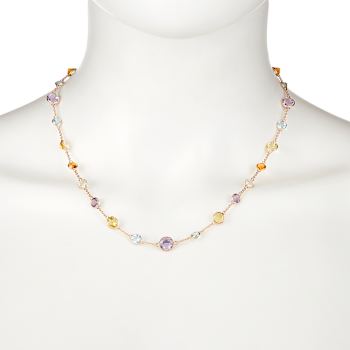 Multi-Gem 14k Rose Gold 18" Necklace 16.79ctw