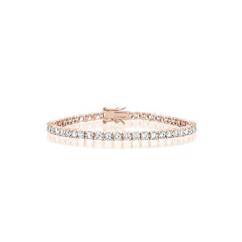 CZ Tennis Bracelet In 18K Rose Gold Over Sterling Silver
