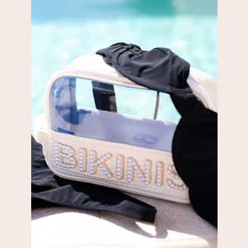 Shiraleah Bikinis Zip Pouch, White