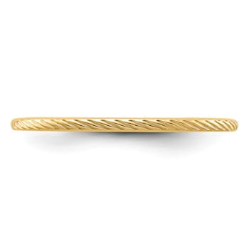 10K Yellow Gold 1.2mm Twisted Wire Pattern Stackable Expressions Band