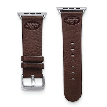 Gametime New York Jets Leather Band fits Apple Watch (42/44mm M/L
Brown). Watch not included.