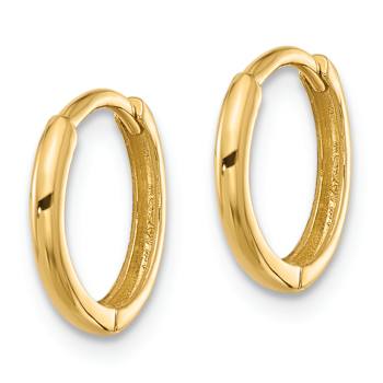 14K Yellow Gold Polished 1.45mm Hinged Huggie Hoop Earrings