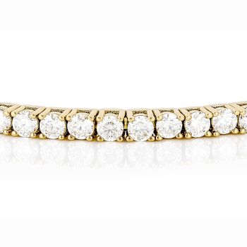 Moissanite Tennis Flex Bangle In 14K Gold Over Sterling Silver