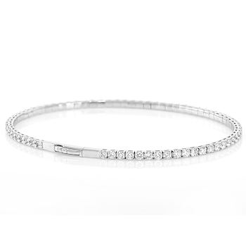 Lab-Grown Diamond Flex Bangle Bracelet In Sterling Silver 3.00ctw