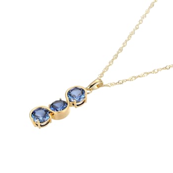 Lab Created Blue Sapphire 18k Yellow Gold Over Sterling Silver September
Birthstone Pendant 3.88ctw