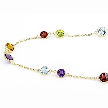 Multi-Gem 14k Yellow Gold 18" Necklace 18.53ctw