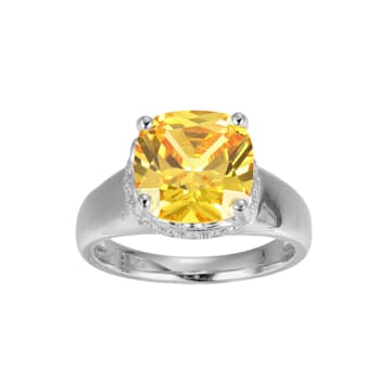 Yellow And White Cubic Zirconia Platinum Over Silver November Birthstone
Ring 7.10ctw