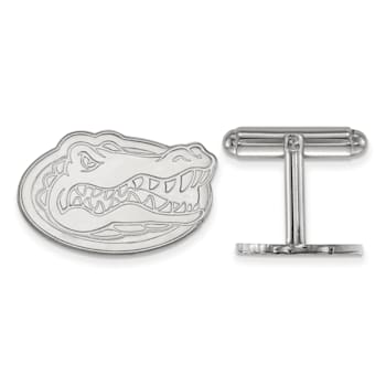 Rhodium Over Sterling Silver LogoArt University of Florida Gator Cuff Links