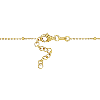 Children's Pink Enamel Lock and Heart Charm Necklace in 14K Yellow Gold
Over Sterling Silver